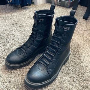 Black festival combat boots